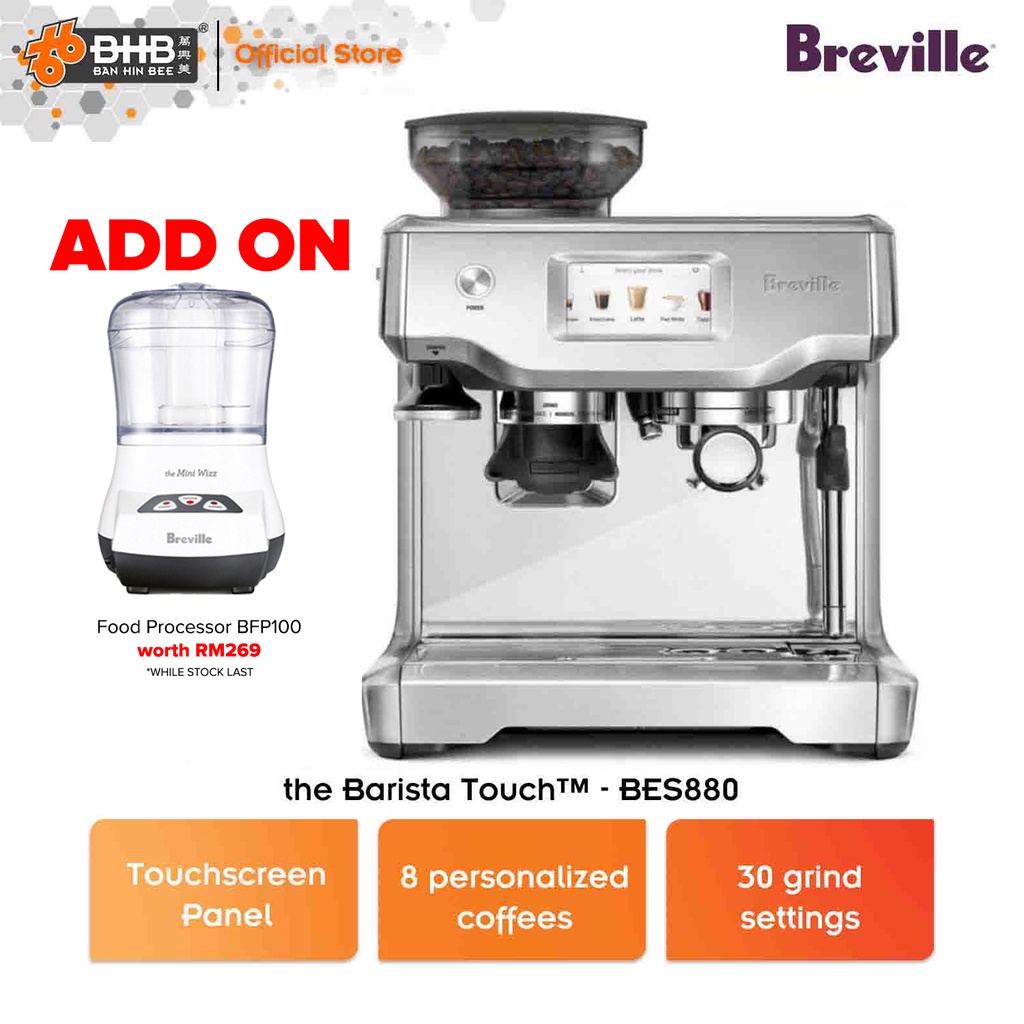[FREE BFP100] Breville The Barista Touch BES880 Automatic Coffee