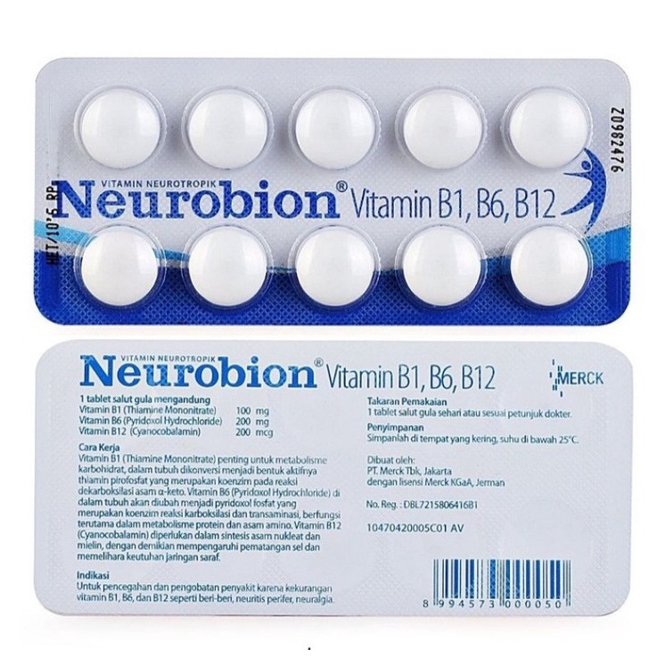 (1 STRIP) NEUROBION 10'S (EXP 01/2023) VITAMIN B1, B6, B12 FOR