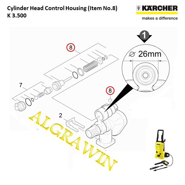 Karcher Cylinder Head Control Pump K3,500 Water Jet Cleaner Spare Parts