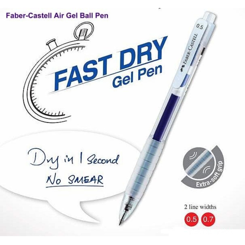 FaberCastell Air Gel Pen 0.5mm / 0.7mm Fast Dry Shopee Malaysia