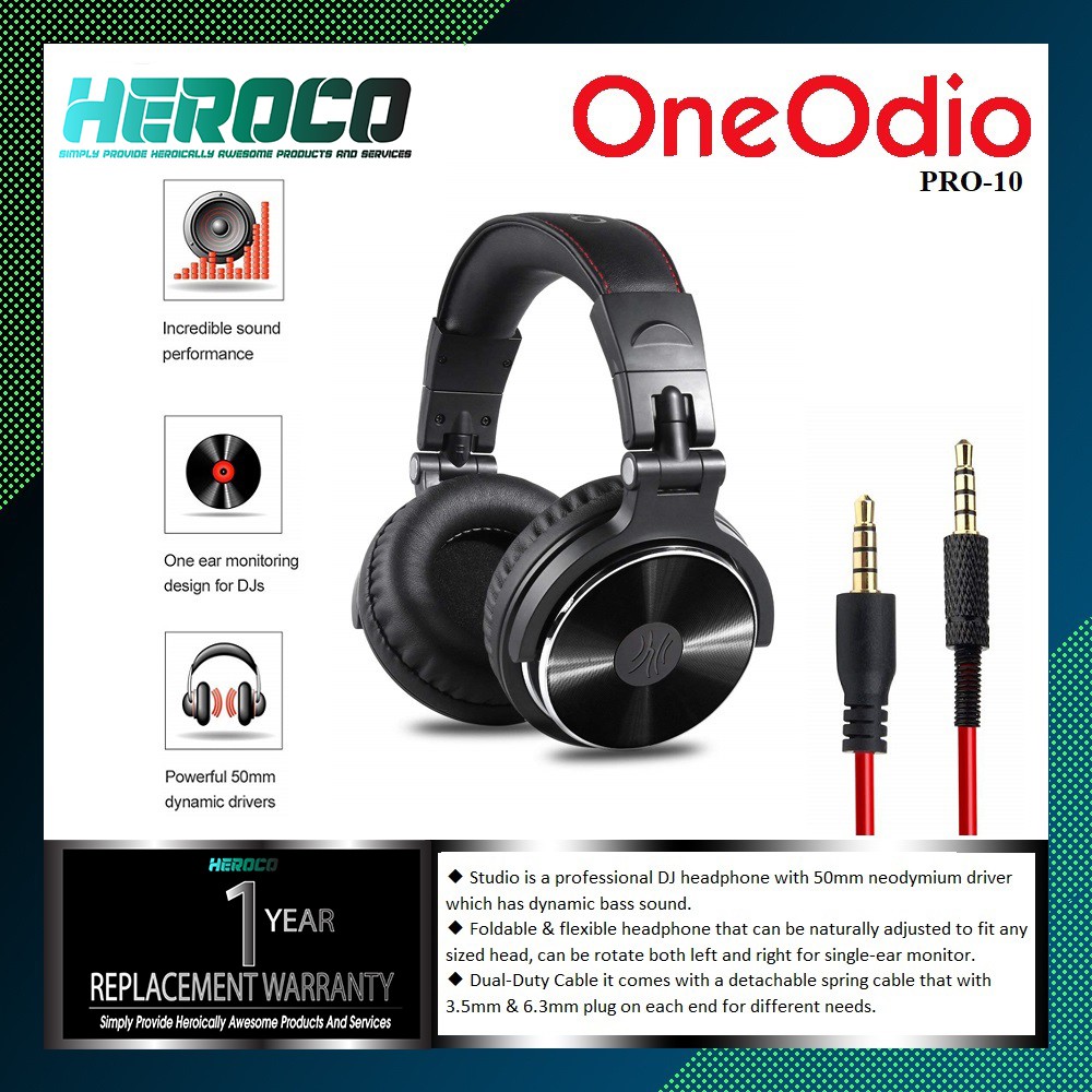 OneOdio Pro 10 Over Ear DJ Headphones Stereo Monitor Professional