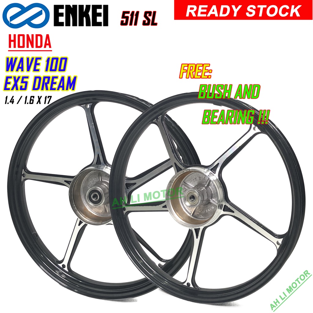 ENKEI 511 SL WAVE 100/ EX5 DREAM SPORT RIM HONDA WAVE 100 BLACK PNP