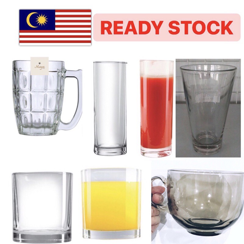 Gelas Kaca Besar // Mug kaca Pelbagai Bentuk dan Saiz // Gelas IKEA