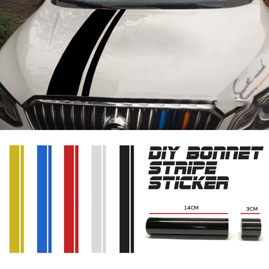 Car Racing Stripe Sticker Vinyl Cover Decal Stripe Wrap Decal