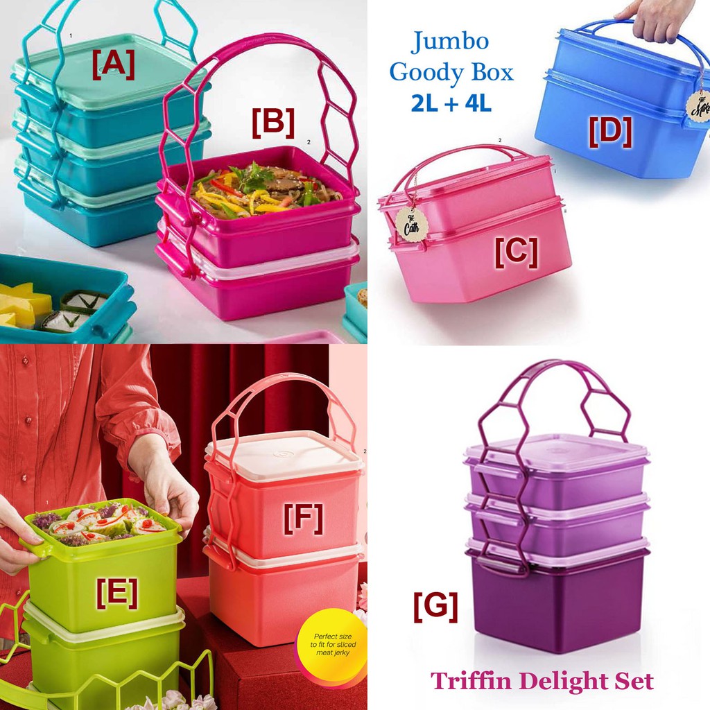 Tupperware Small Goody Box (4) 790ml / Double Deep (2) 1.7L / Jumbo