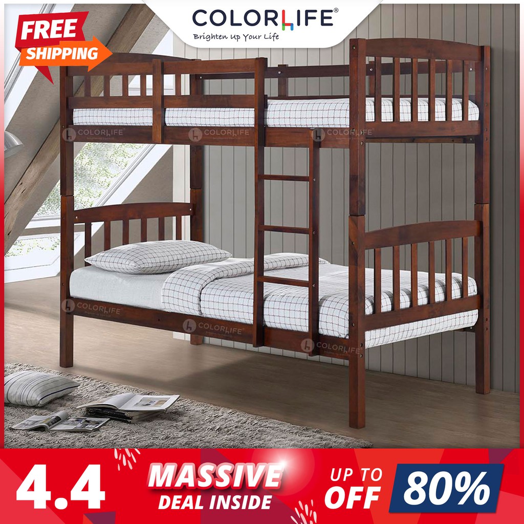 Color Life Ventti Double Decker / Strong Solid Wood / Splittable Bed