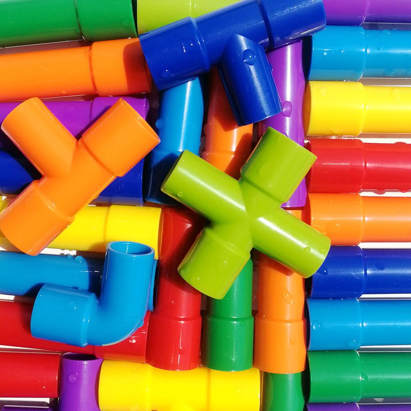 Children's water pipe building blocks plastic toysyearold puzzle boy