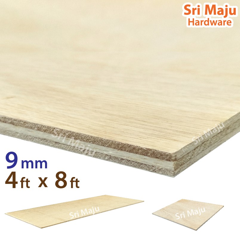 MAJU (4ft x 8ft) 9mm Plywood Timber Panel Wood Board Sheet Ply Wood