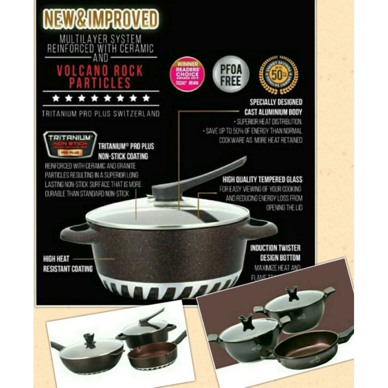 Sales🔥La Gourmet Shogun Japan Family Set Non Stick Cookware