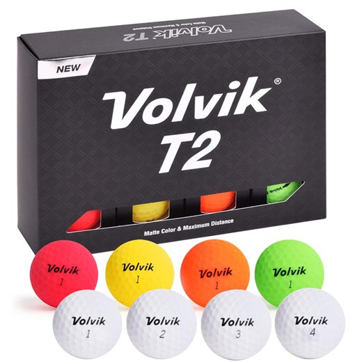Volvik Golf Ball T2 2Piece Golf Balls 1 Dozen Ionomer Polymer Low