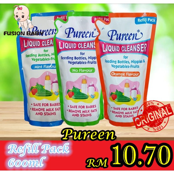 Pureen Liquid Cleanser Bottle 250ML & Refill Pack 600ML_No Flavor_Mint
