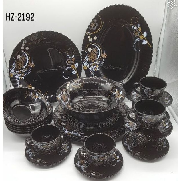 Dinner Set Opal Arc France 72 pcs (Black) Shopee Malaysia