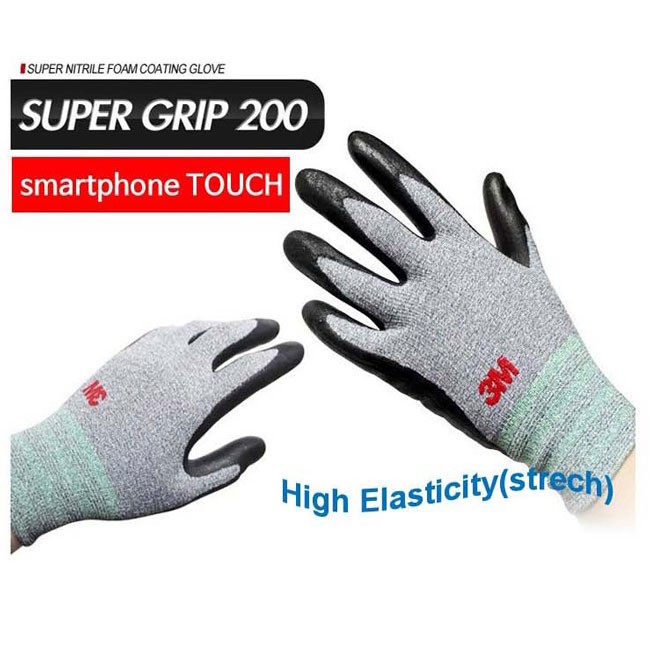 3M Comfort Grip Nitrile Foam Work Gloves, Super Grip 200, General Use