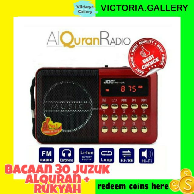 RADIO AL QURAN RADIO QURAN 8GB 30 JUZUK AYAT RUQYAH READY STOCK