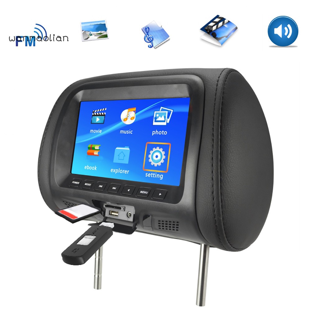 New! Universal 7 Inch Car Headrest Monitor Rear Seat Entertainment