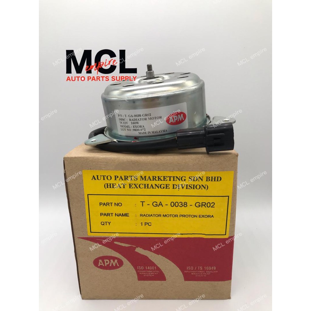 100 Original APM Radiator Fan Motor Proton Exora CPS TGA0038GR02
