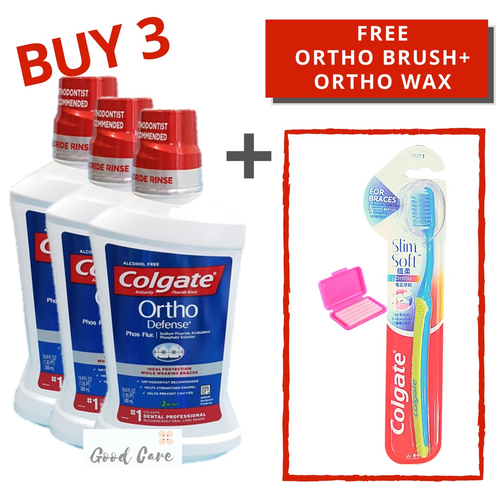 Colgate Phos Flur Ortho Defense Anticavity Fluoride Rinse 500mL (Expiry