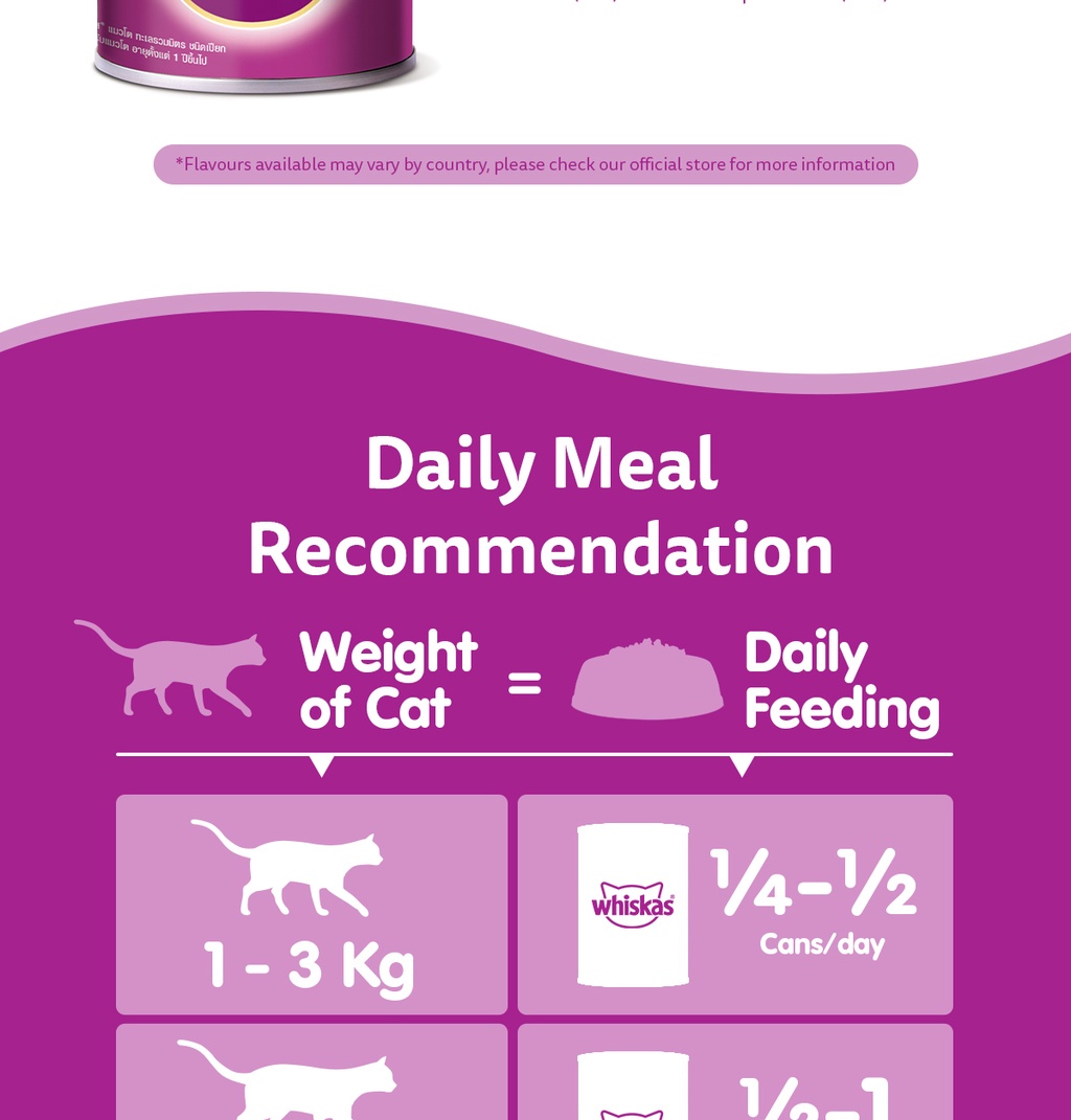 Whiskas Cat Food Can Cat Wet Food in Ocean Fish Flavor for Adult Cats