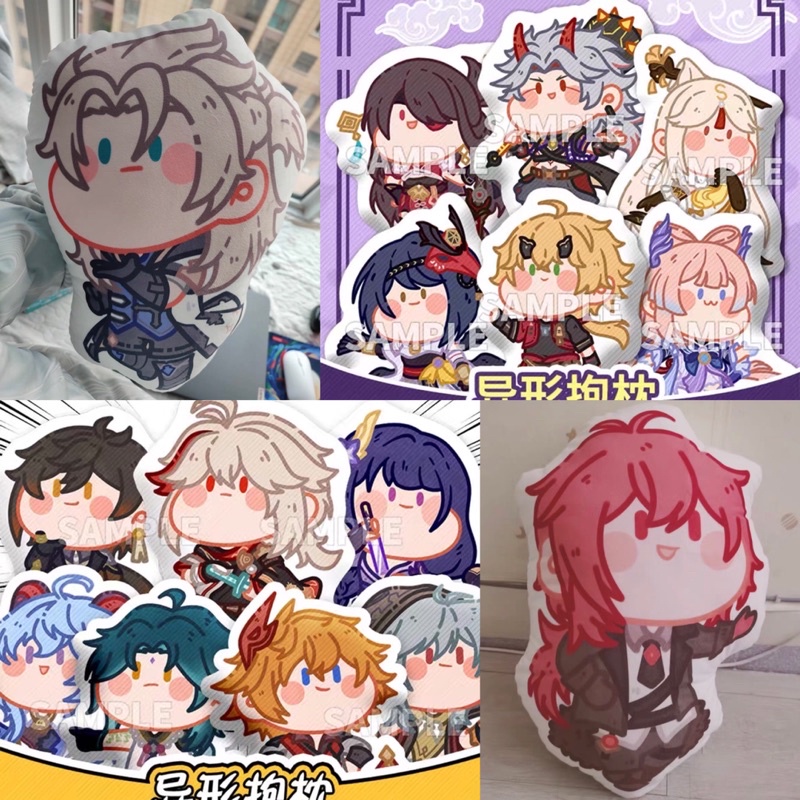 Genshin impact cute chibi 40cm body pillow cushion Childe zhongli