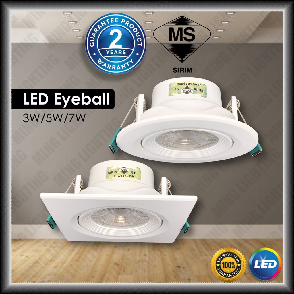 [SIRIM] LED Eyeball 3W 5W 7W Spotlight Lampu Siling Ceiling Downlight Decoration Down Light