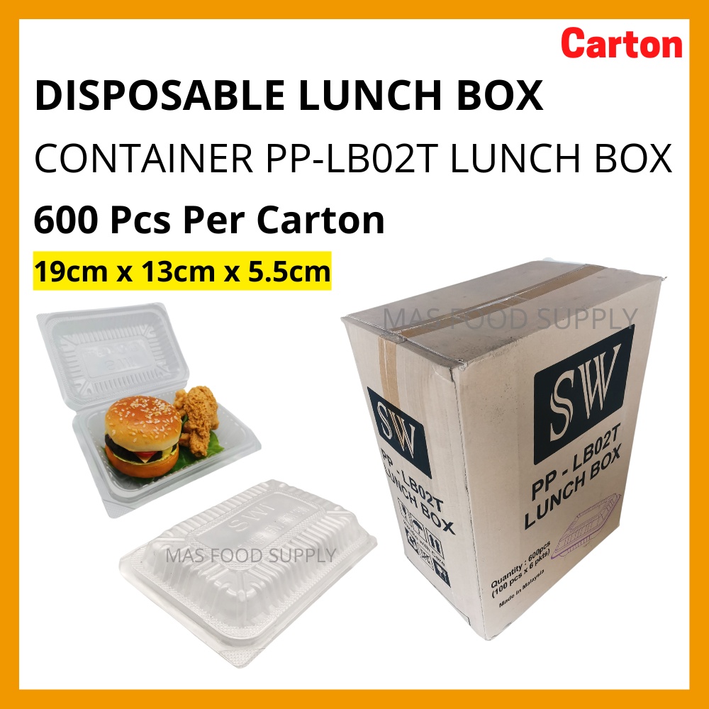 600Pcs Per Carton Disposable Lunch Box Container PPLB02T Lunch Box Shopee Malaysia