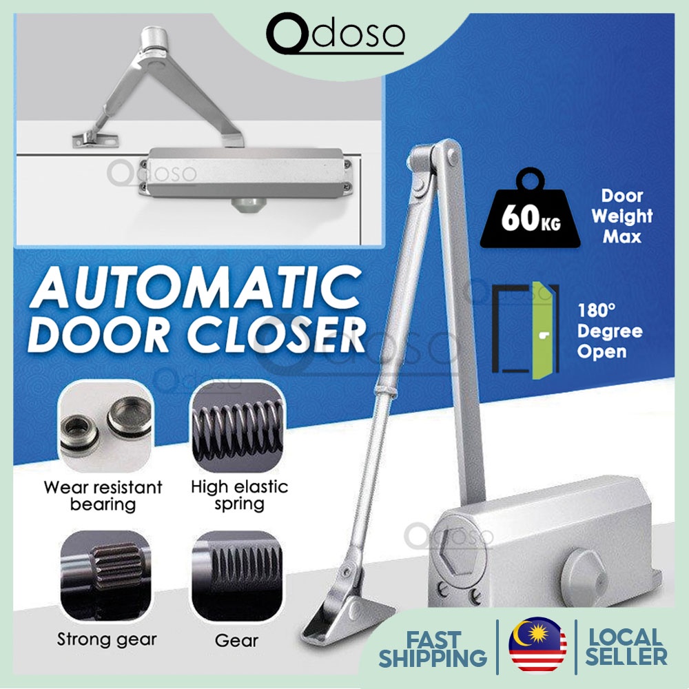 051 Automatic Door Closer Aluminum Fireproof Heavy Duty 2 Speed 180 Degree Automatic