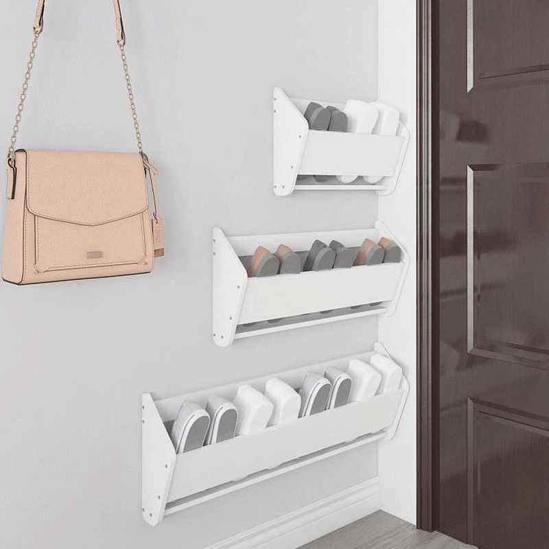 Door behind slim shoe rack simple dormitory home shoe rack home space