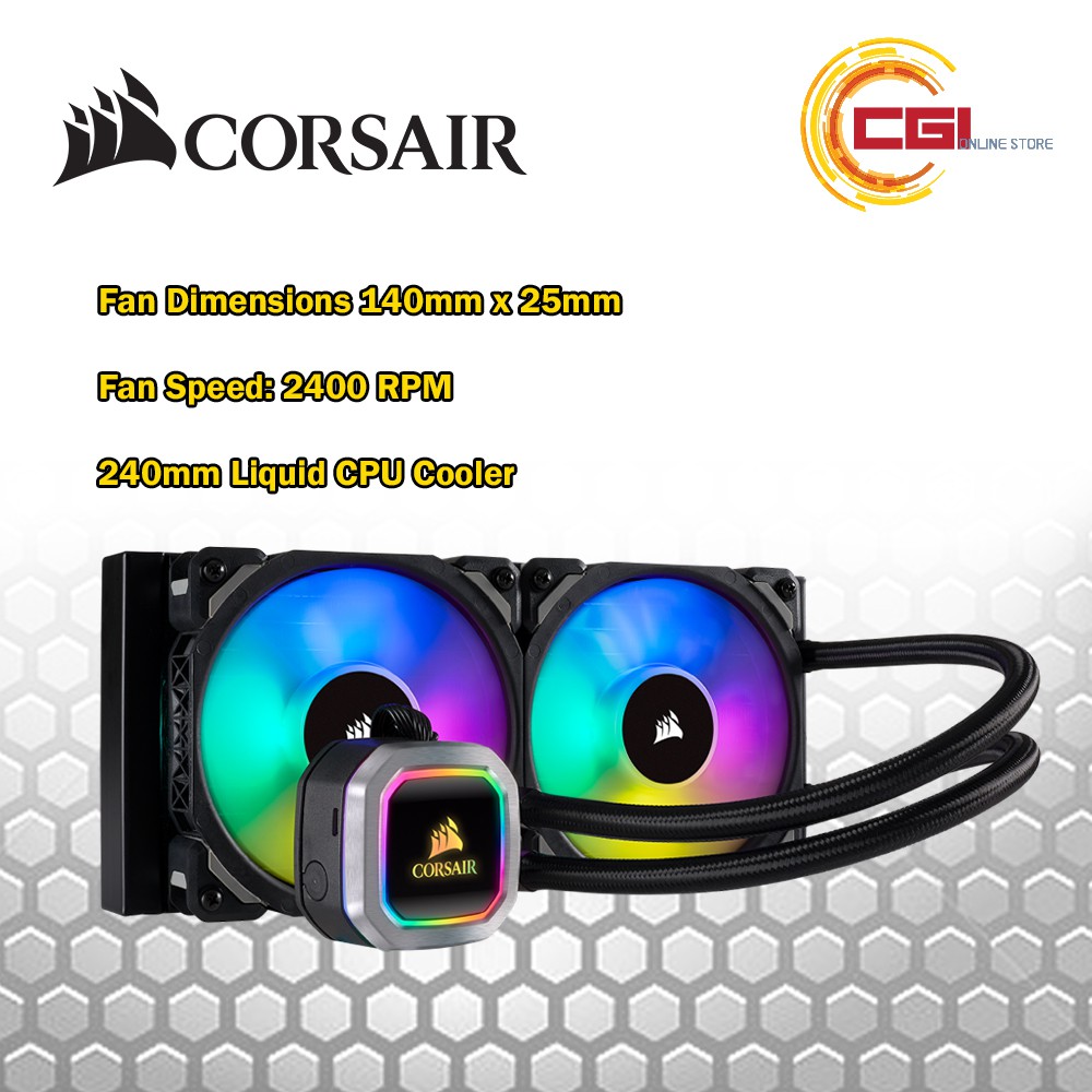 Corsair Hydro Series H100i RGB PLATINUM 240mm Liquid CPU Cooler (CW