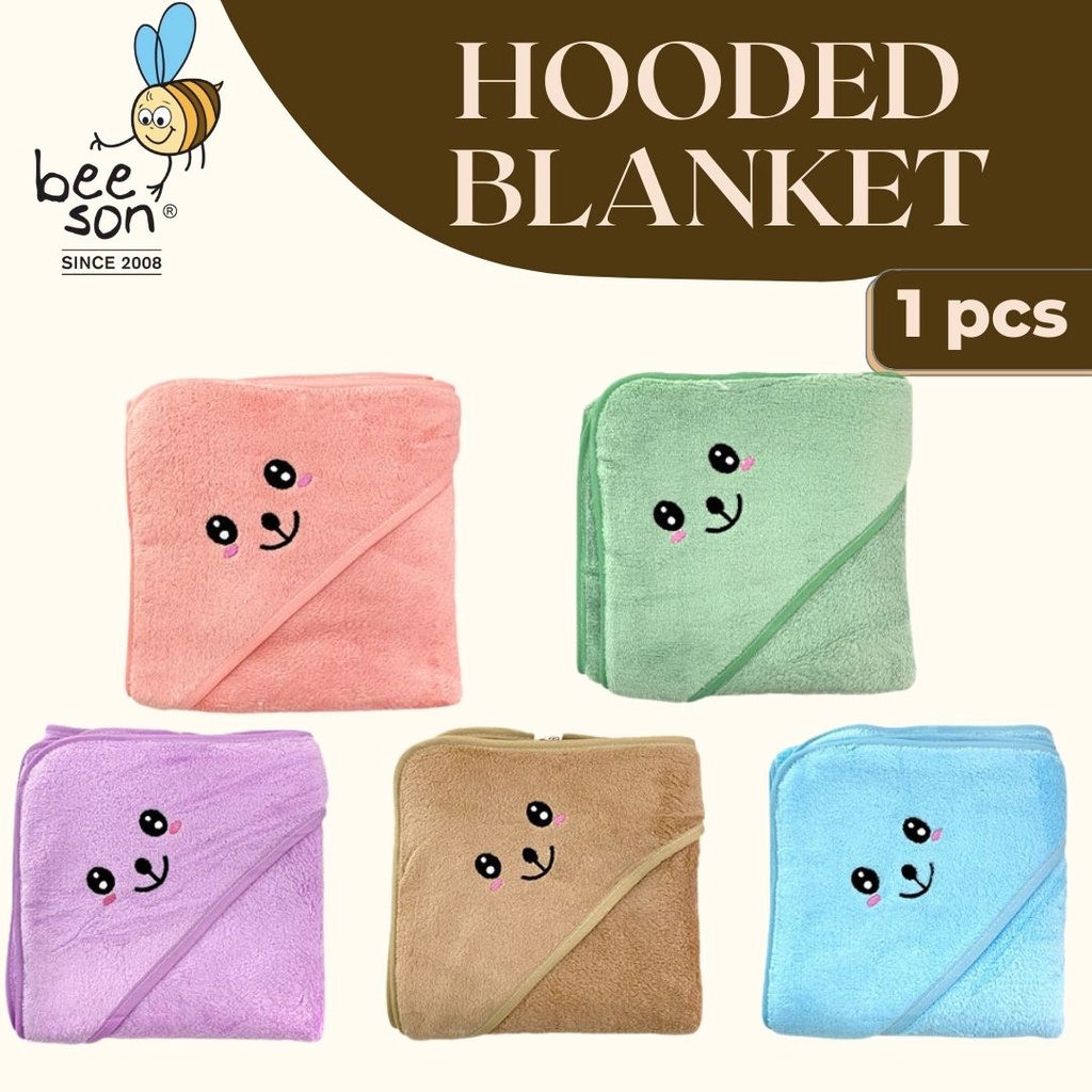 Beeson Newborn Swaddle Baby Thick Hooded Receiving Blanket Head Cover