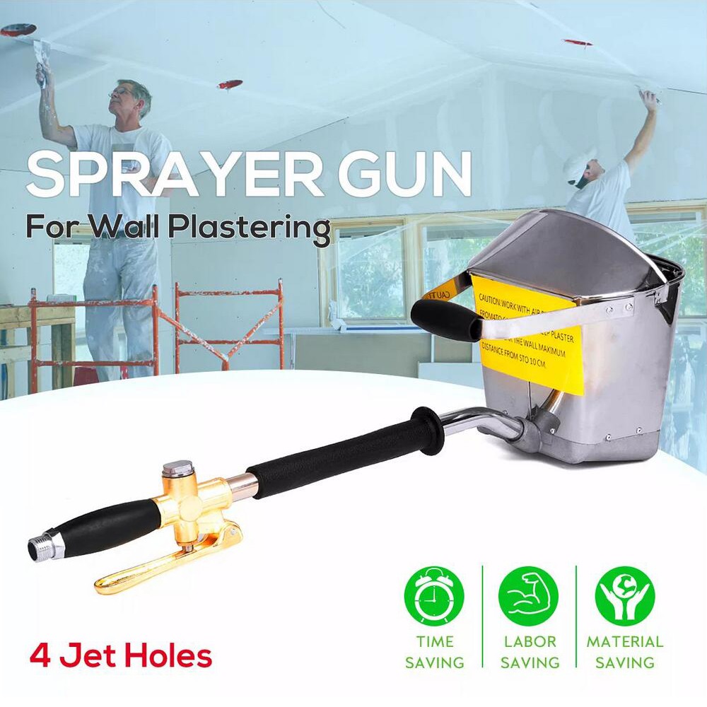 Mortar Cement Spray Guns Handheld Wall Plastering Sprayer Guns Air Cement Mortar Stucco Hopper