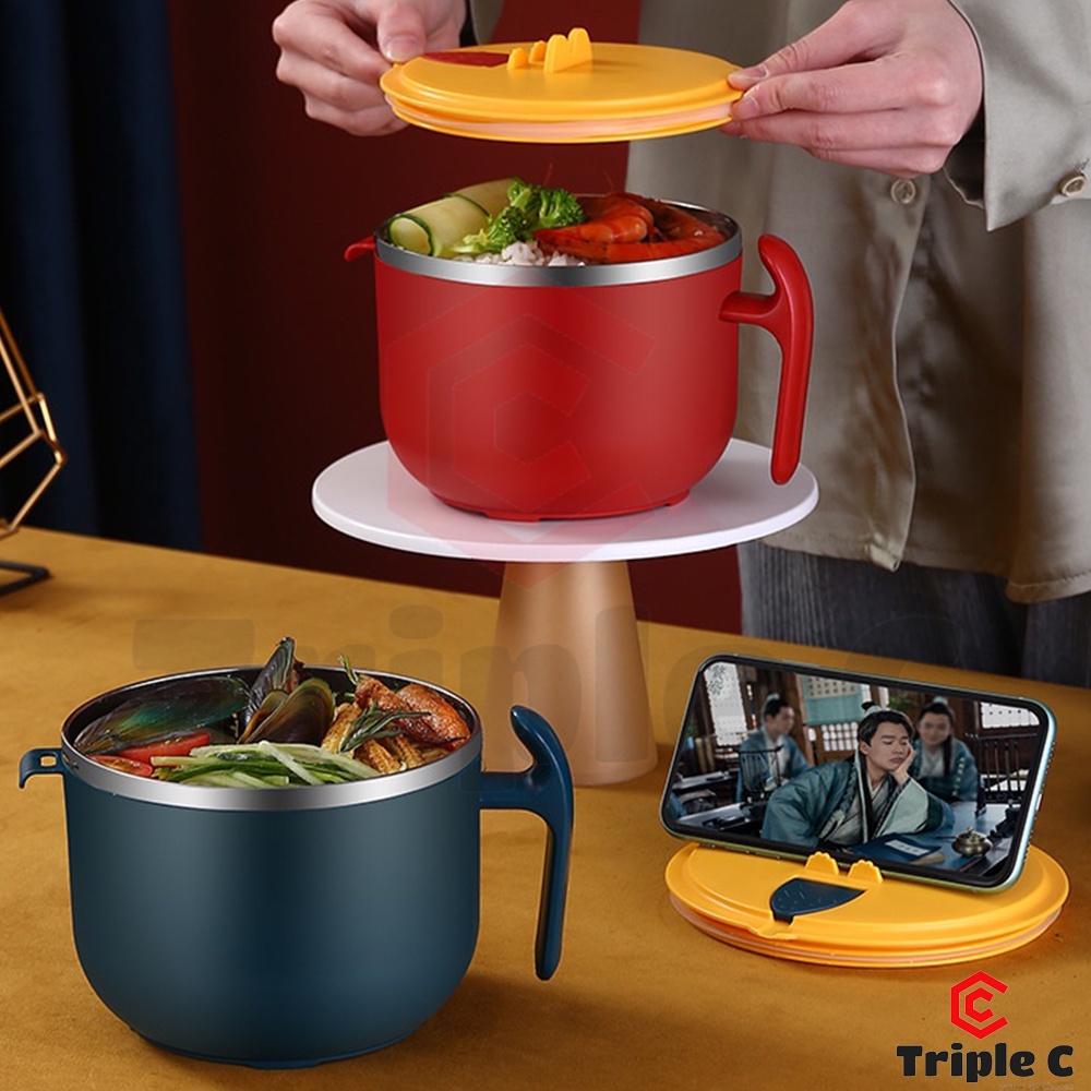 [Triple C] Largecapacity 304 Stainless Steel Rice Bowl Instant Noodle