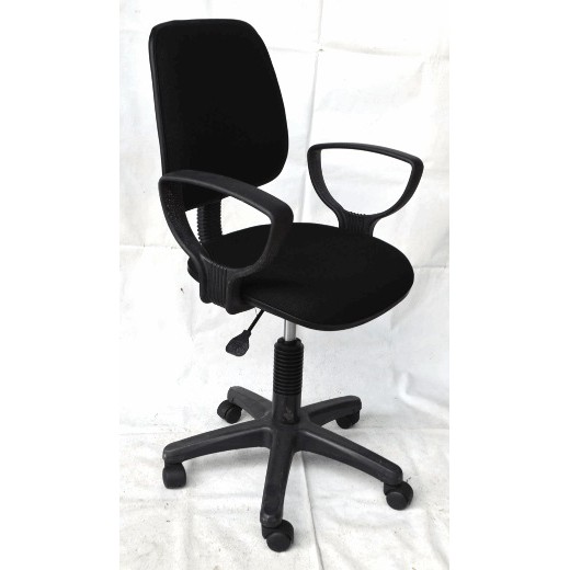 STUDY TYPIST CHAIR WITH ARMREST BLACK (MADE IN MALAYSIA) 501A Shopee