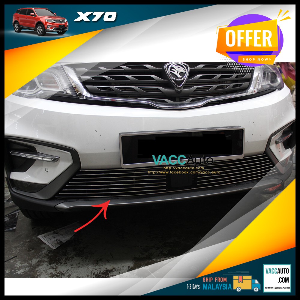 Proton X70 Aluminium Grill Lower Bumper Protector 20182021 Car