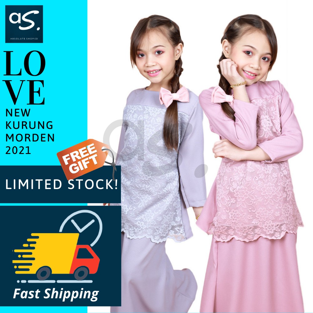 Baju Kurung Kanak Perempuan Lace Set Size SXL Baju Kurung Kanak2