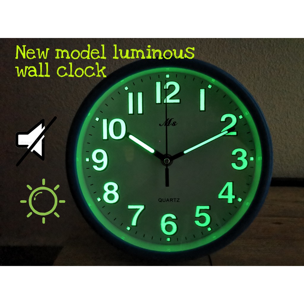 Luminous wall clock with big numbers Shopee Malaysia