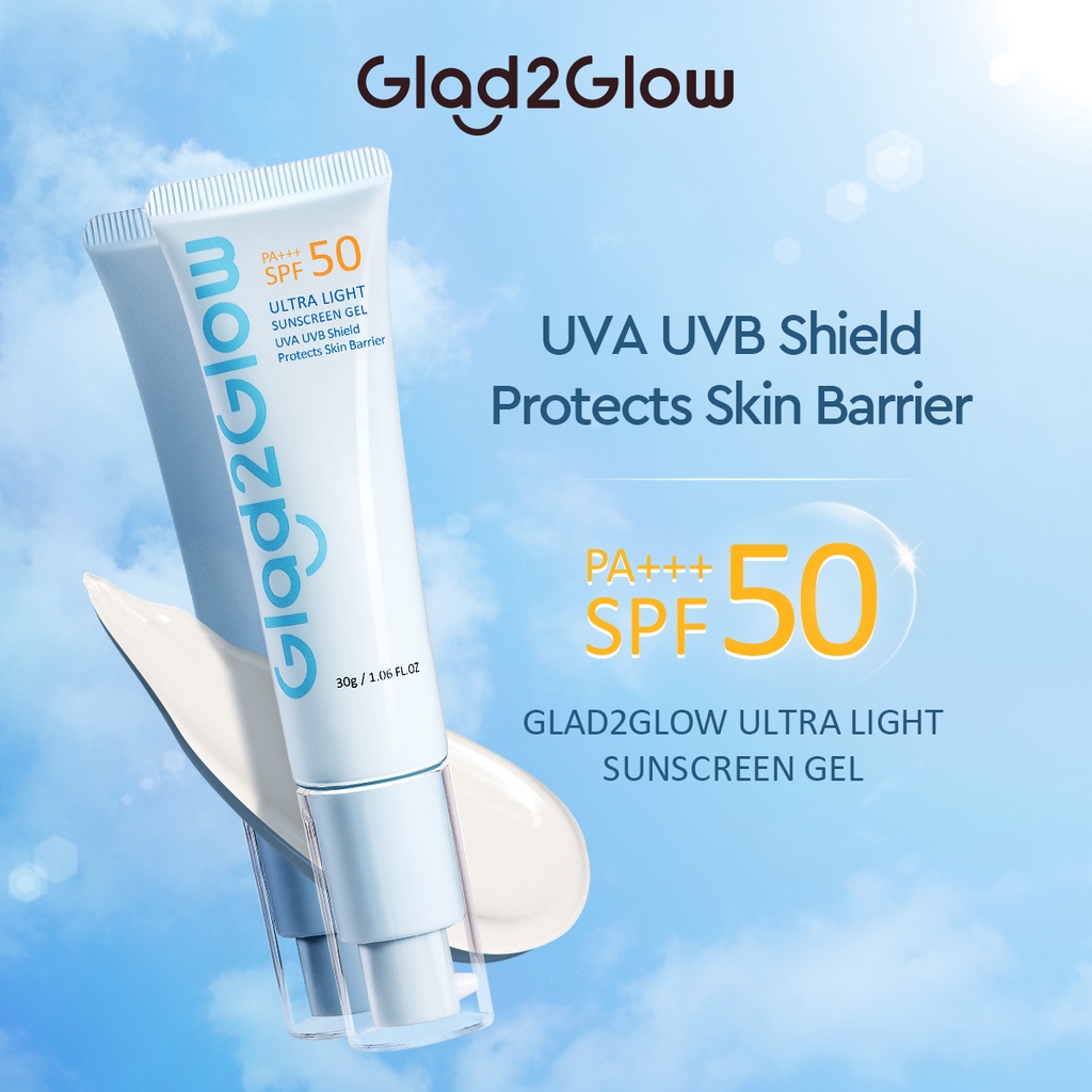 GLAD2GLOW ULTRA LIGHT SUNSCREEN GEL SPF50 PA+++ (40ml) Shopee Malaysia