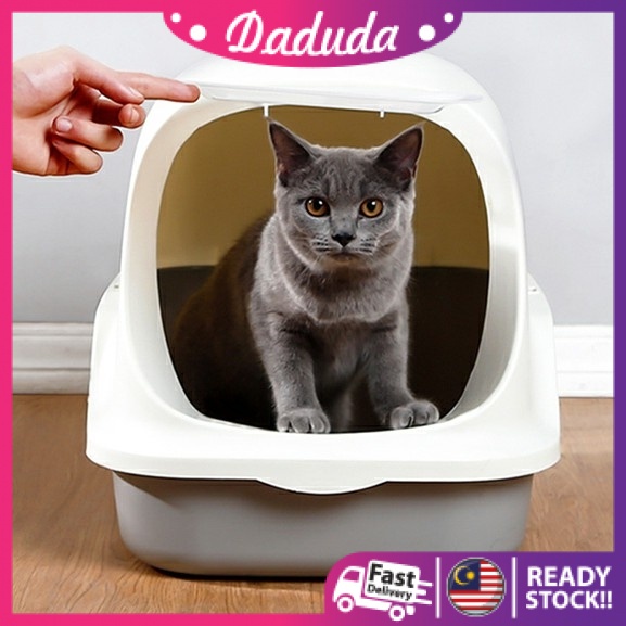 Cat Litter Toilet Box Jumbo Hooded Cat Litter Box with Scoop / Cat