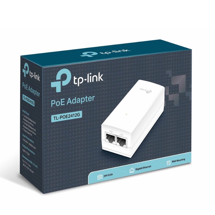 TP Link TLPOE2412G Gigabit 24VDC Passive POE Network Adapter With Plug