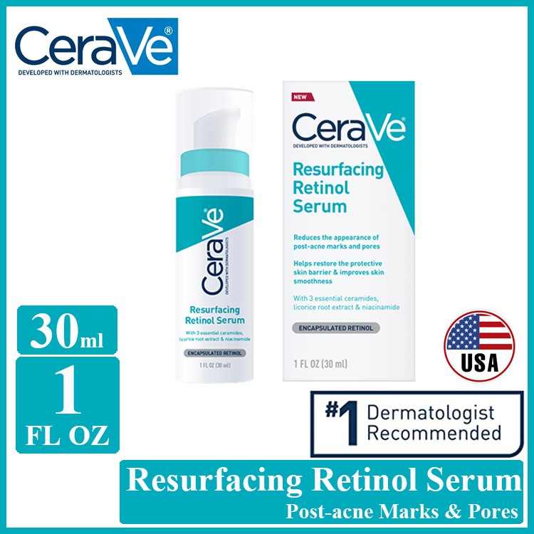 Cerave Resurfacing Retinol Serum 30ml for PostAcne Marks & Skin