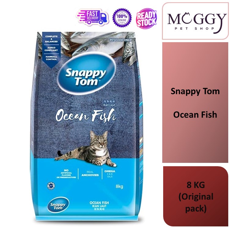 Snappy Tom Dry Cat Food Ocean Fish 8kg Shopee Malaysia