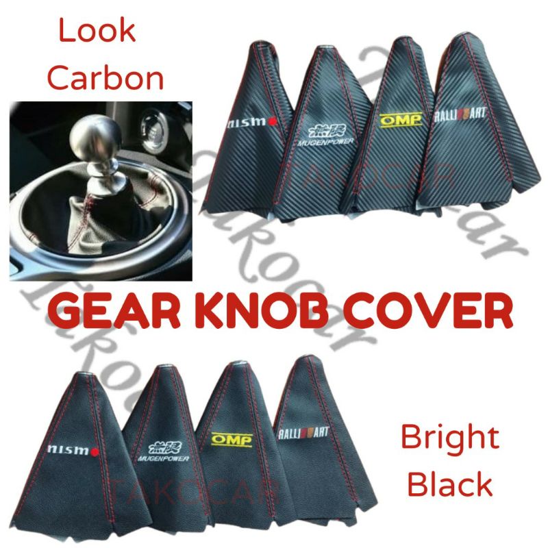 Car gear shifter cover Universal Look Carbon Leather Black Stitch Shift