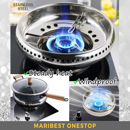 Stainless Steel Double Layer Windproof Gas Stove Pot Holder Stove Cover