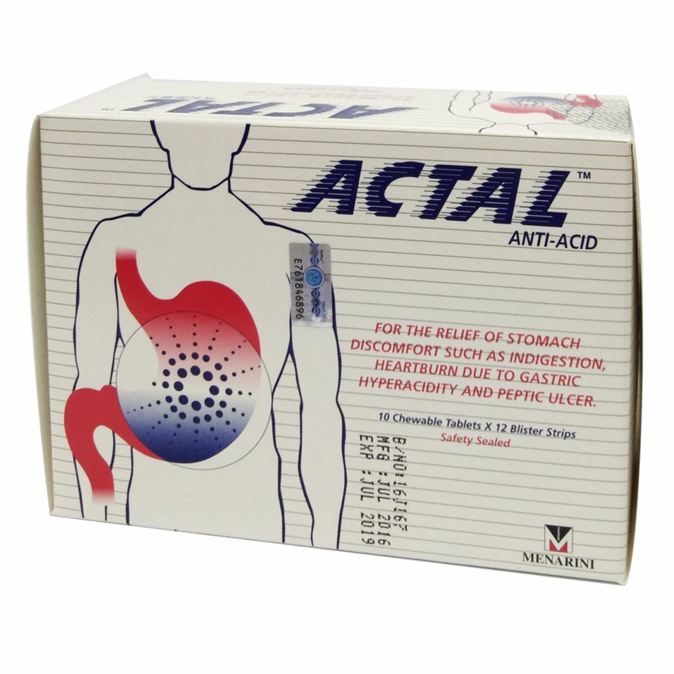 Actal Antacid 10 chewable tablets x 12 blister strips Shopee Malaysia