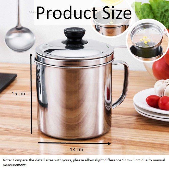1800ml Stainless Steel Oil Pot Container Kitchen Tools With Oil Filter