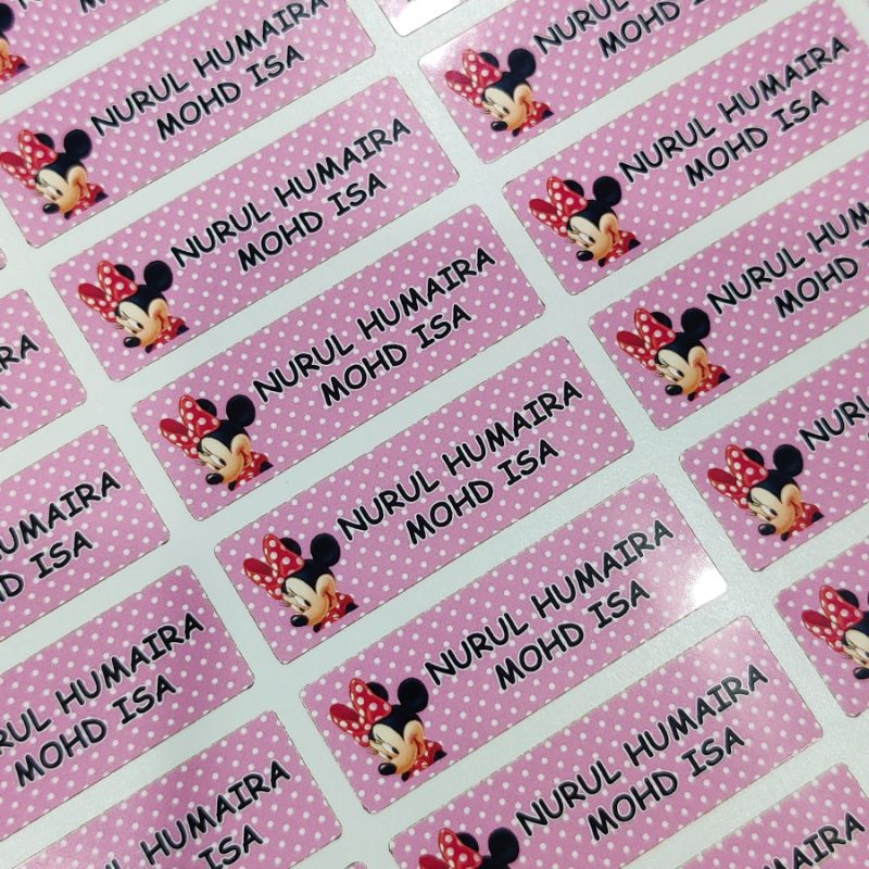 WATERPROOF Sticker Nama Cartoon Theme for Long Name Shopee Malaysia
