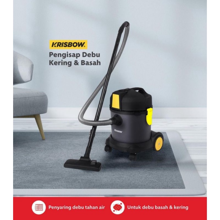 Krisbow Vacuum cleaner Vacuum cleaner Dry And Wet 12 Liters Shopee Malaysia