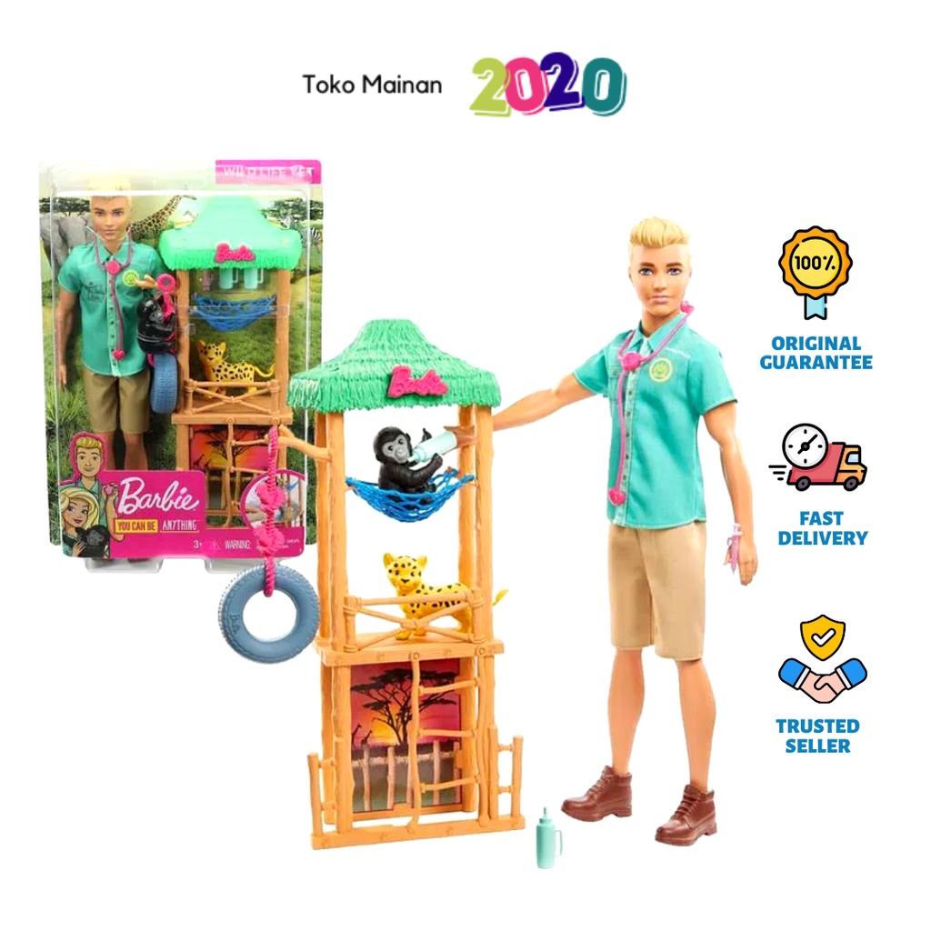 Barbie Ken Career Playset Wild Life Vet GJM32 Original Shopee Malaysia