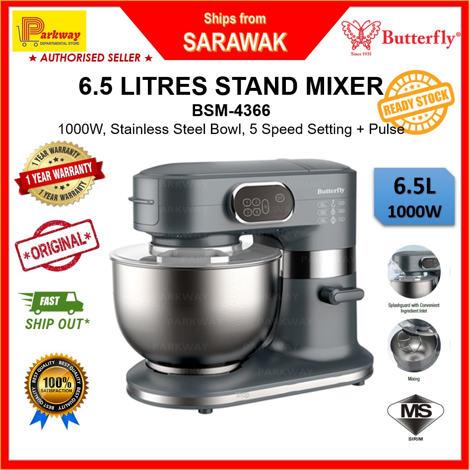 Butterfly 1000W Chef Stand Mixer BSM4366 Shopee Malaysia