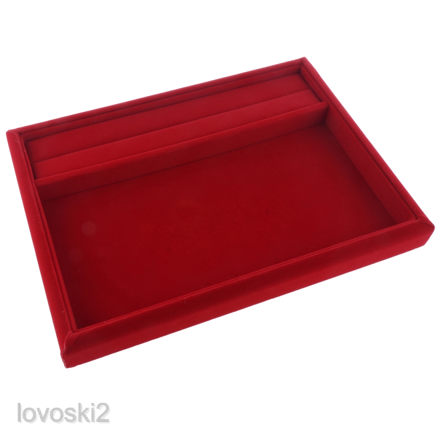 [lovoskiacMY] Stackable Jewelry Trays Inserts Velvet Catch All Jewelry Display Show Case