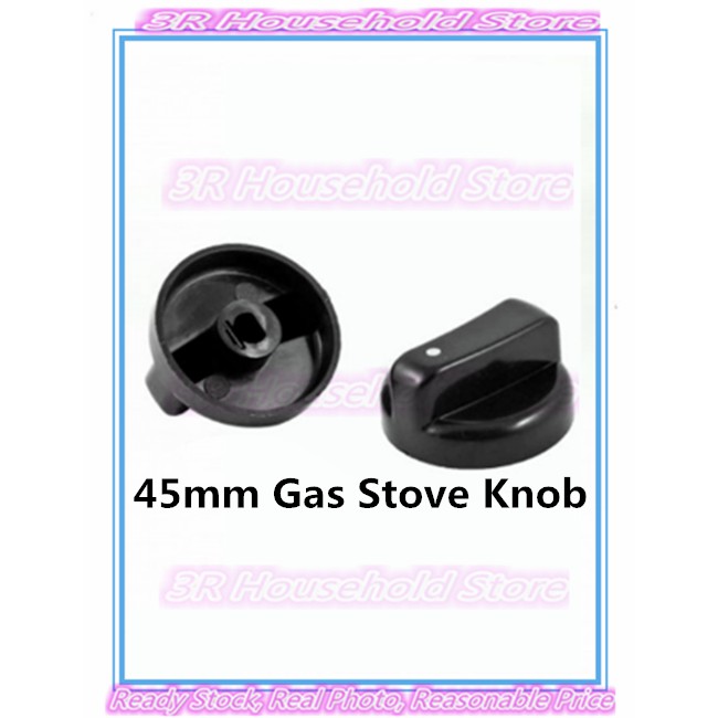 Universal Gas Stove Cooker Control Rotary Knob Valve Replacement Black Plastic 4.6cm (Pemutar